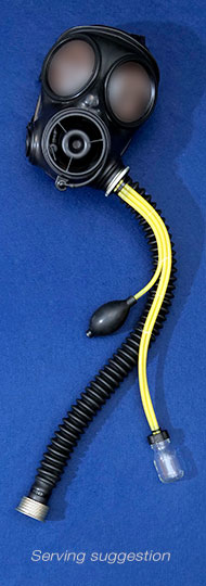 Pump hose L yellow, shown with S10 NBC Respirator