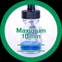Up to 10 mm of liquid in the bottle